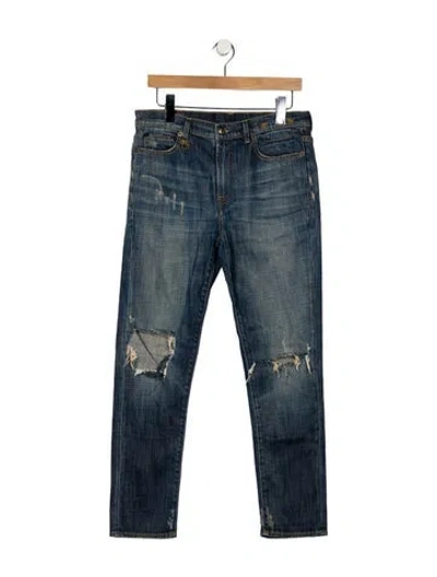 Pre-owned R13 Slouch Skinny Straight Leg Jeans In Blue