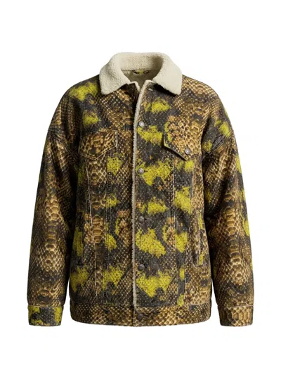 R13 Snake-print Corduroy Jacket In Brown