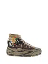 R13 Platform High Top Sneaker In Multicolour