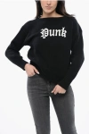 R13 Solid Color Crewneck Sweater With Contrasting Detail