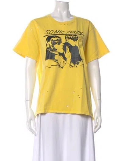 Pre-owned R13 Sonic Youth Boy T Graphic Print T-shirt In Yellow