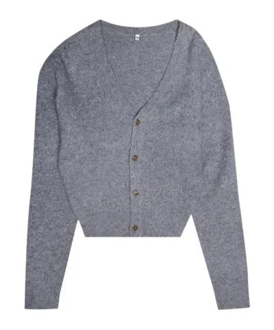 R13 Split Hem Cardigan In Gray