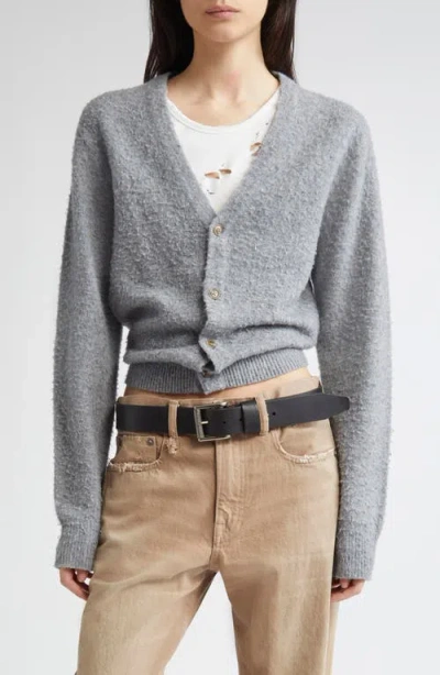 R13 Split Hem Wool & Cashmere Cardigan In Gray