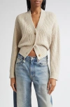 R13 Split Hem Wool Blend Cardigan In White