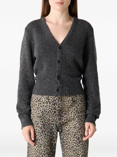 R13 Split-hem Cashmere Cardigan In Black