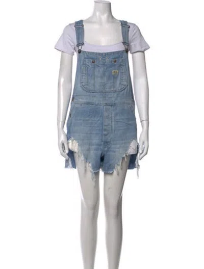 Pre-owned R13 Square Neckline Overalls In Blue