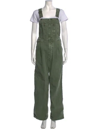 Pre-owned R13 Square Neckline Overalls In Green