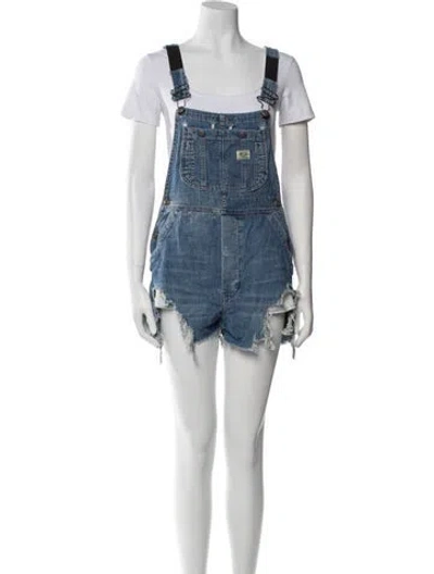 Pre-owned R13 Square Neckline Romper In Blue