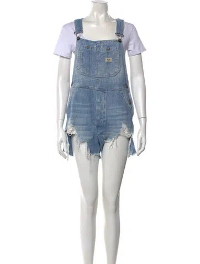 Pre-owned R13 Square Neckline Romper In Blue