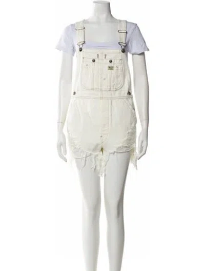 Pre-owned R13 Square Neckline Romper In White