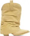 R13 Ssense Exclusive Beige Low Rider Cowboy Boots In Wheat