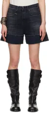 R13 Ssense Exclusive Black Nina Denim Shorts In Jake Black