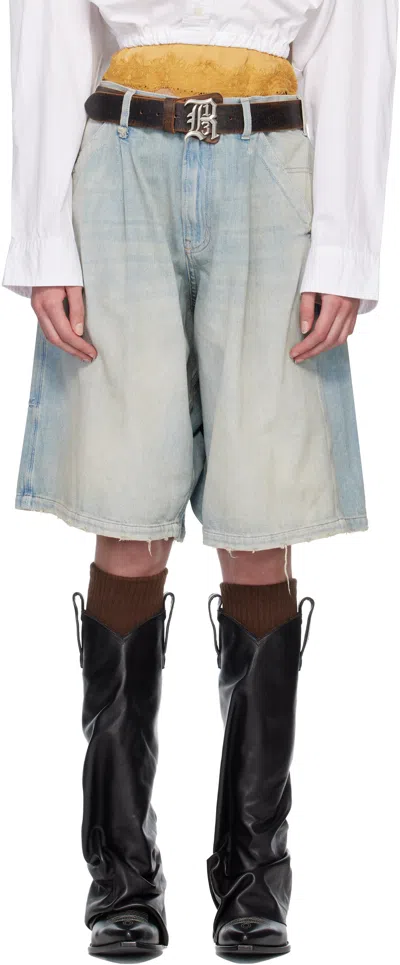 R13 Ssense Exclusive Blue Baggy Jesse Carpenter Denim Shorts