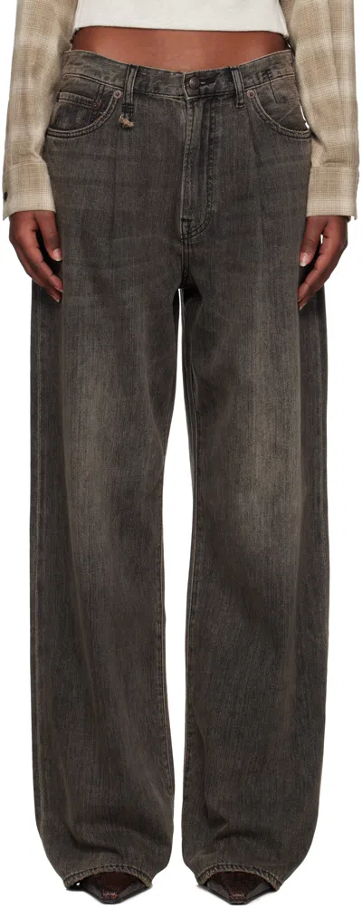 R13 Ssense Exclusive Gray Double Loop Venti Jeans In Ellery Black