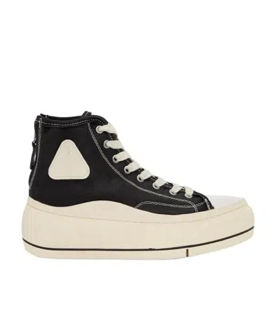 R13 Stitching High-top Leisure Sneakers In Black