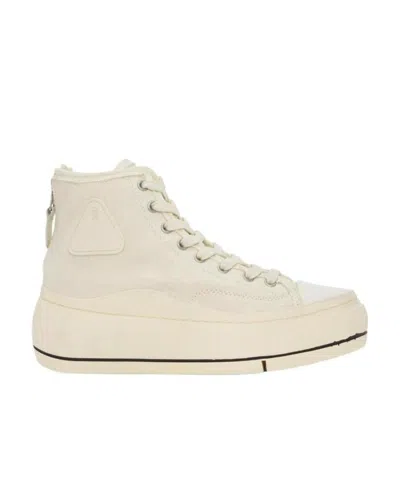 R13 Stitching High-top Leisure Sneakers In Nude