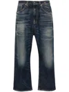 R13 Blue Stonewashed Wide-leg Jeans In Blue