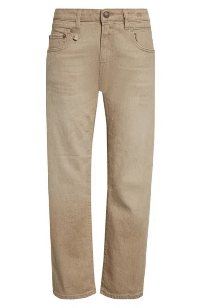 R13 Straight Leg Boy Crop Jeans In Buff Stretch