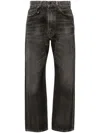 R13 Distressed Fray Hem Stretch Boyfriend Jeans In Grey