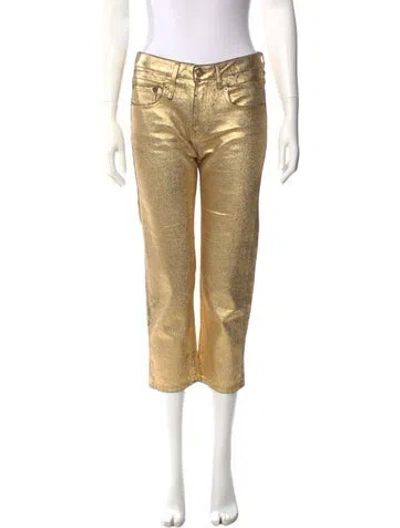 Pre-owned R13 Straight Leg Pants In Gold