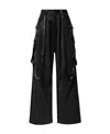 R13 Strap-detail Wool Cargo Trousers In Black