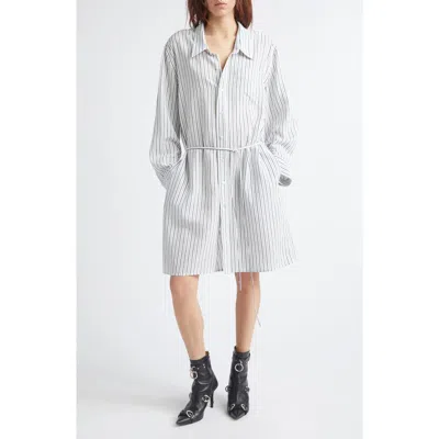 R13 Stripe Drop Neck Shirtdress In Blue