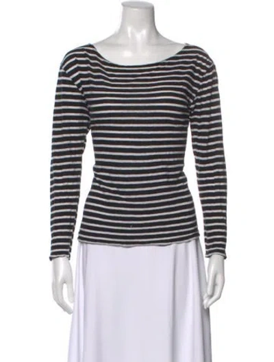 Pre-owned R13 Striped Bateau Neckline Top In Multi