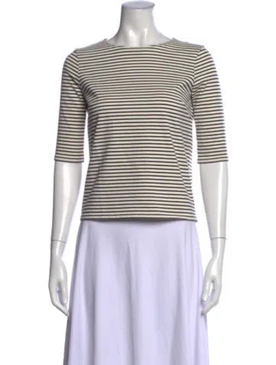 Pre-owned R13 Striped Bateau Neckline Top In Neutral