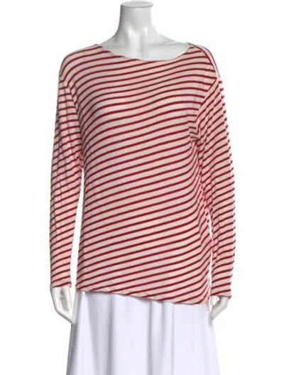 Pre-owned R13 Striped Bateau Neckline T-shirt In Red