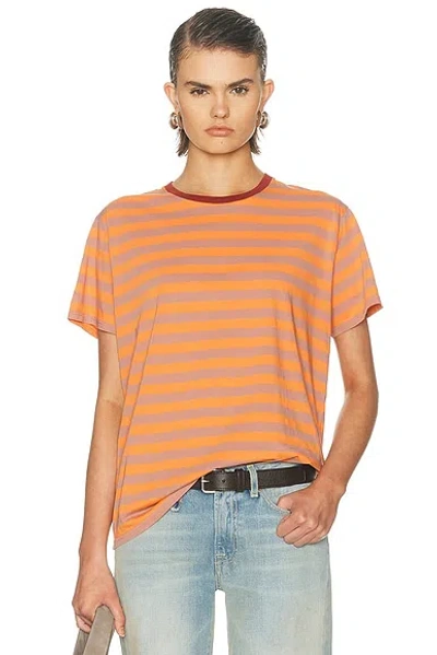 R13 Striped Boy Tee In Brown