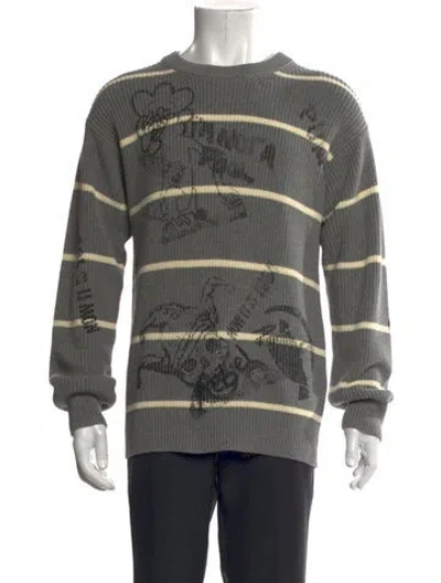 Pre-owned R13 Striped Crew Neck Pullover In Gray