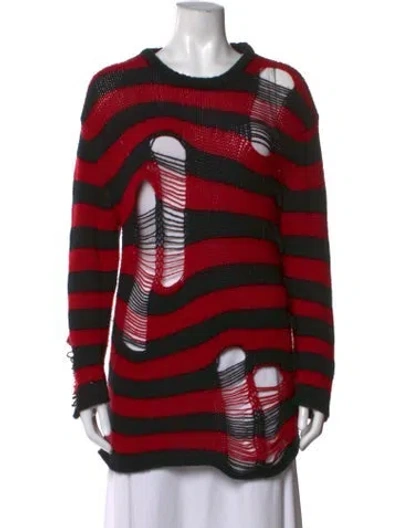 Pre-owned R13 Striped Crew Neck Sweater In Black