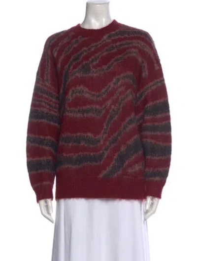 Pre-owned R13 Striped Crew Neck Sweater In Burgundy