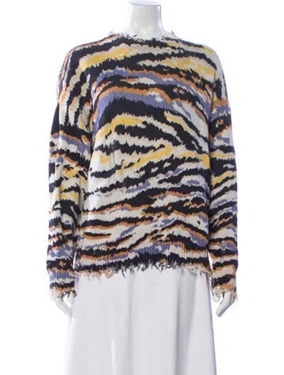 Pre-owned R13 Striped Crew Neck Sweater In Purple