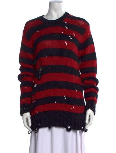 Pre-owned R13 Striped Crew Neck Sweater In Red