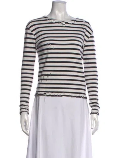 Pre-owned R13 Striped Crew Neck Sweater In White