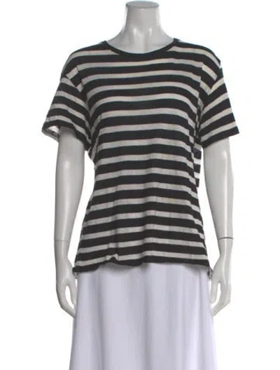 Pre-owned R13 Striped Crew Neck T-shirt In Black