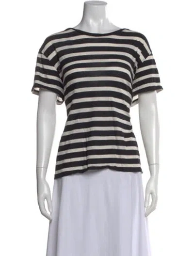 Pre-owned R13 Striped Crew Neck T-shirt In Black