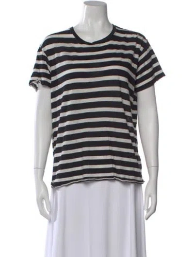 Pre-owned R13 Striped Crew Neck T-shirt In Black