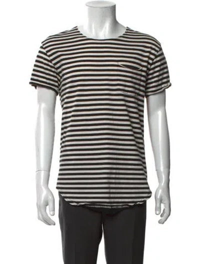 Pre-owned R13 Striped Crew Neck T-shirt In Black
