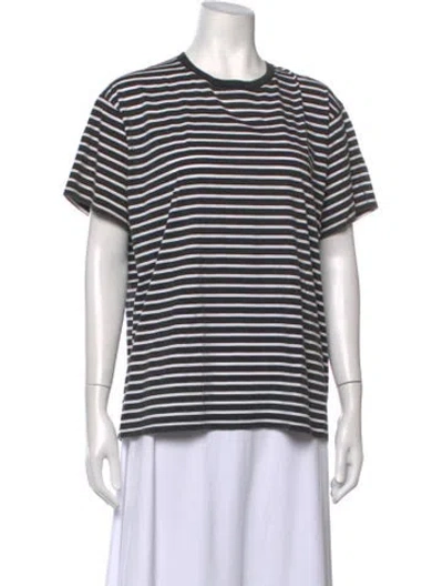 Pre-owned R13 Striped Crew Neck T-shirt In White