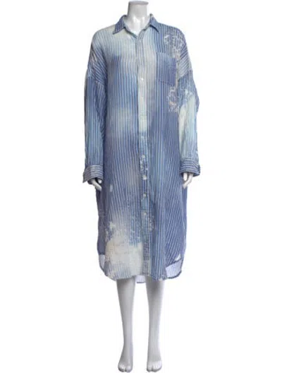 Pre-owned R13 Striped Long Dress In Blue