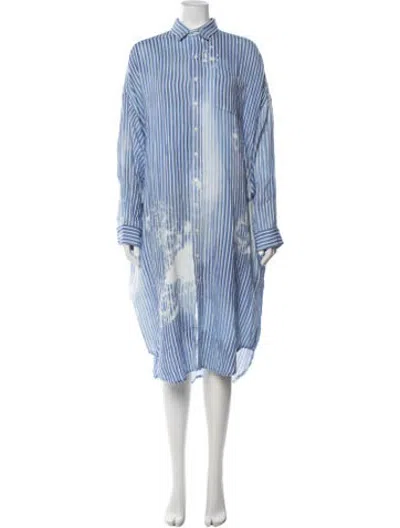 Pre-owned R13 Striped Long Dress In Blue