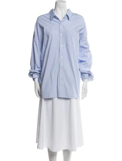 Pre-owned R13 Striped Long Sleeve Button-up Top In Blue
