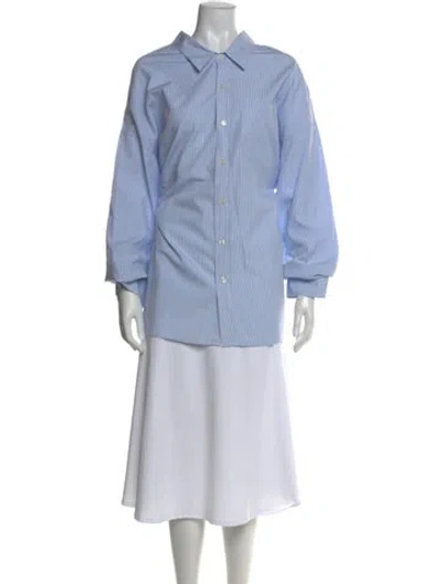 Pre-owned R13 Striped Long Sleeve Button-up Top In Blue