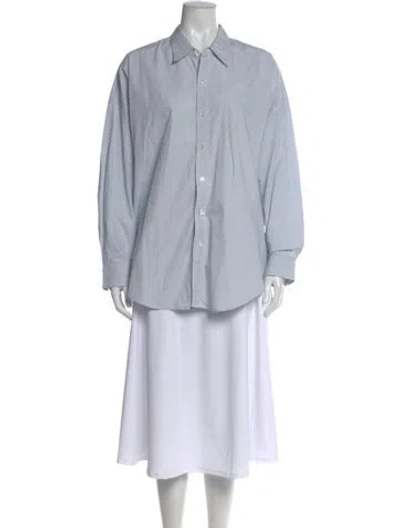 Pre-owned R13 Striped Long Sleeve Button-up Top In Blue