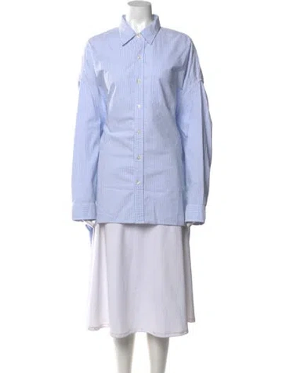 Pre-owned R13 Striped Long Sleeve Button-up Top In Blue