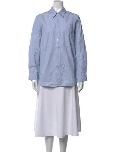 Pre-owned R13 Striped Long Sleeve Button-up Top In Blue