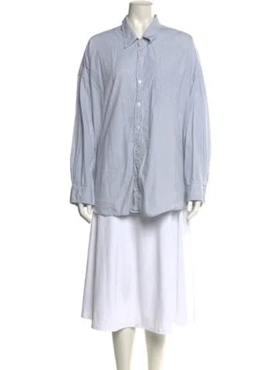 Pre-owned R13 Striped Long Sleeve Tunic In Blue