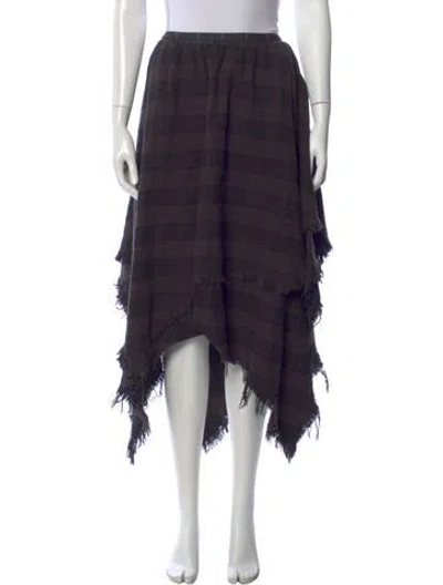 Pre-owned R13 Striped Midi Length Skirt In Black